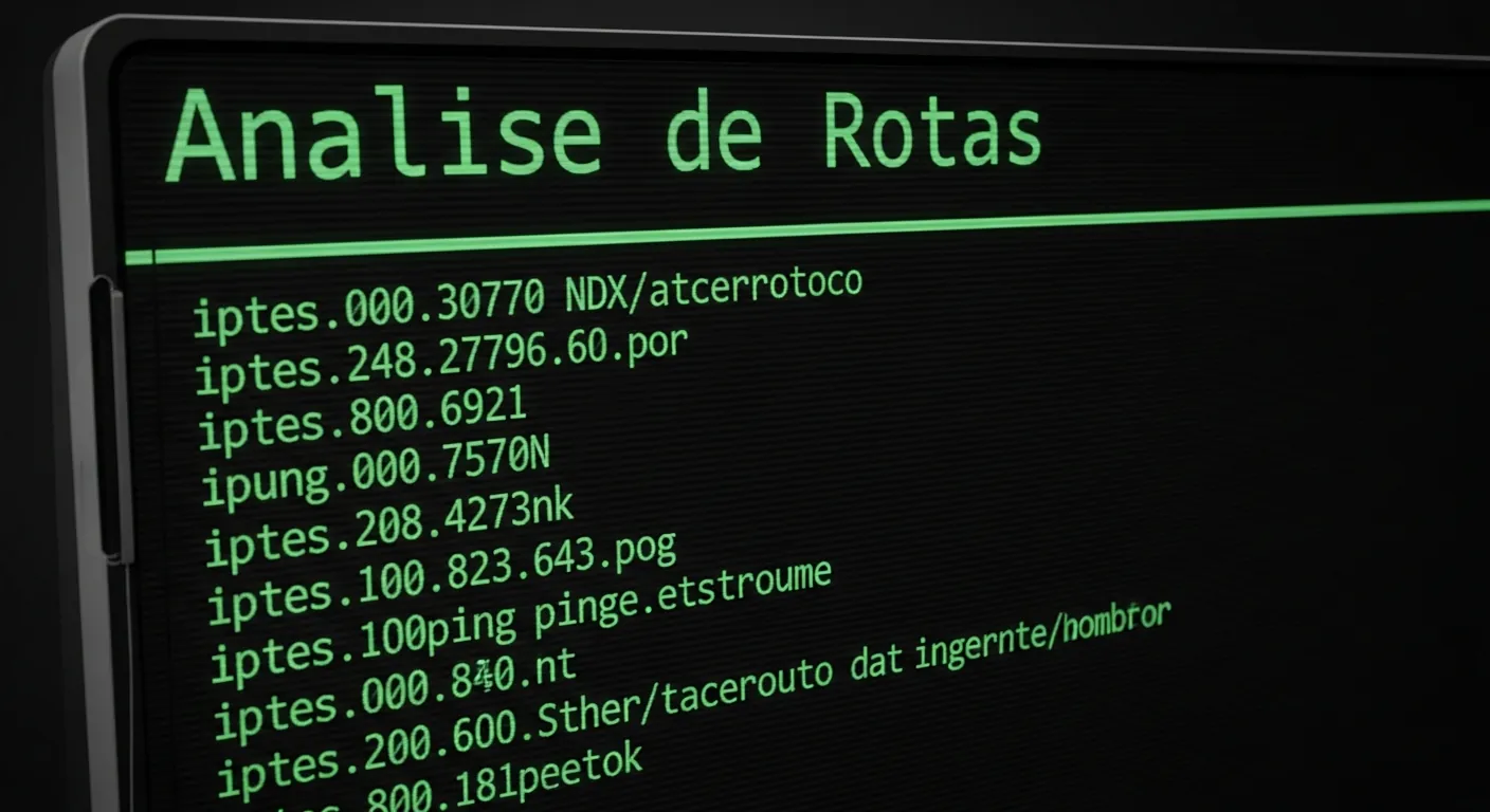Tela de terminal mostrando comando traceroute