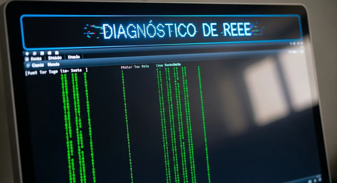 Terminal de computador rodando comandos de rede