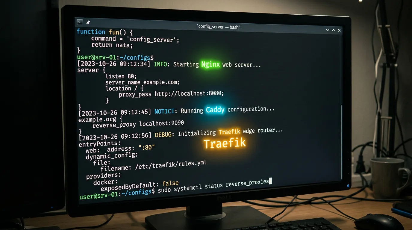Terminal com configurações de proxy reverso
