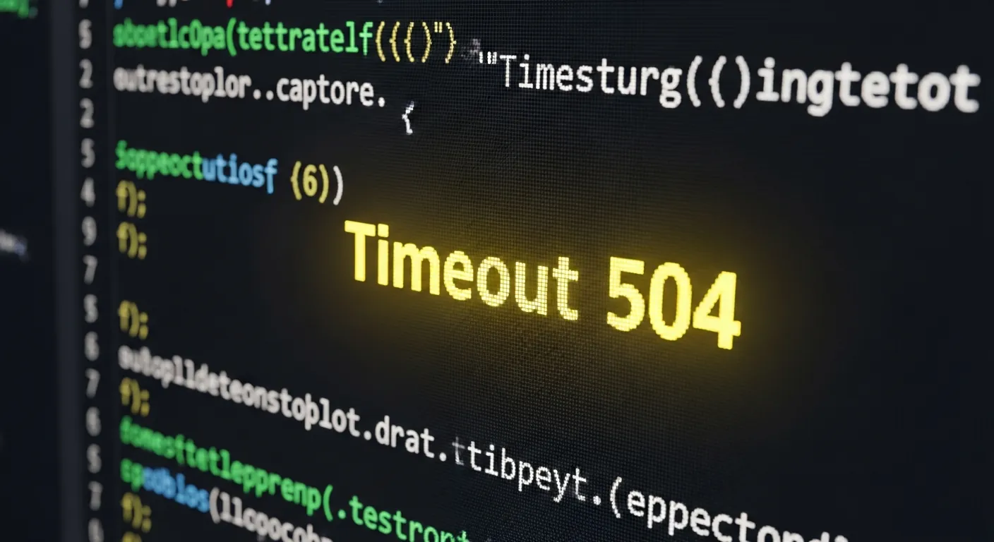 Tela de terminal mostrando erro 504