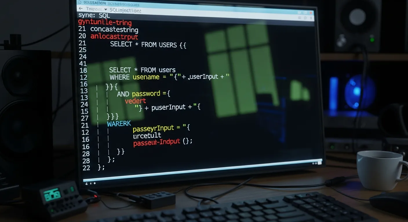 Código SQL Vulnerável Sendo Testado