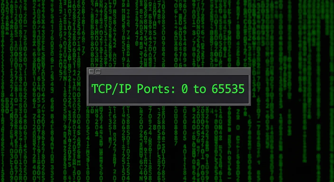 Tela de terminal mostrando portas TCP/IP