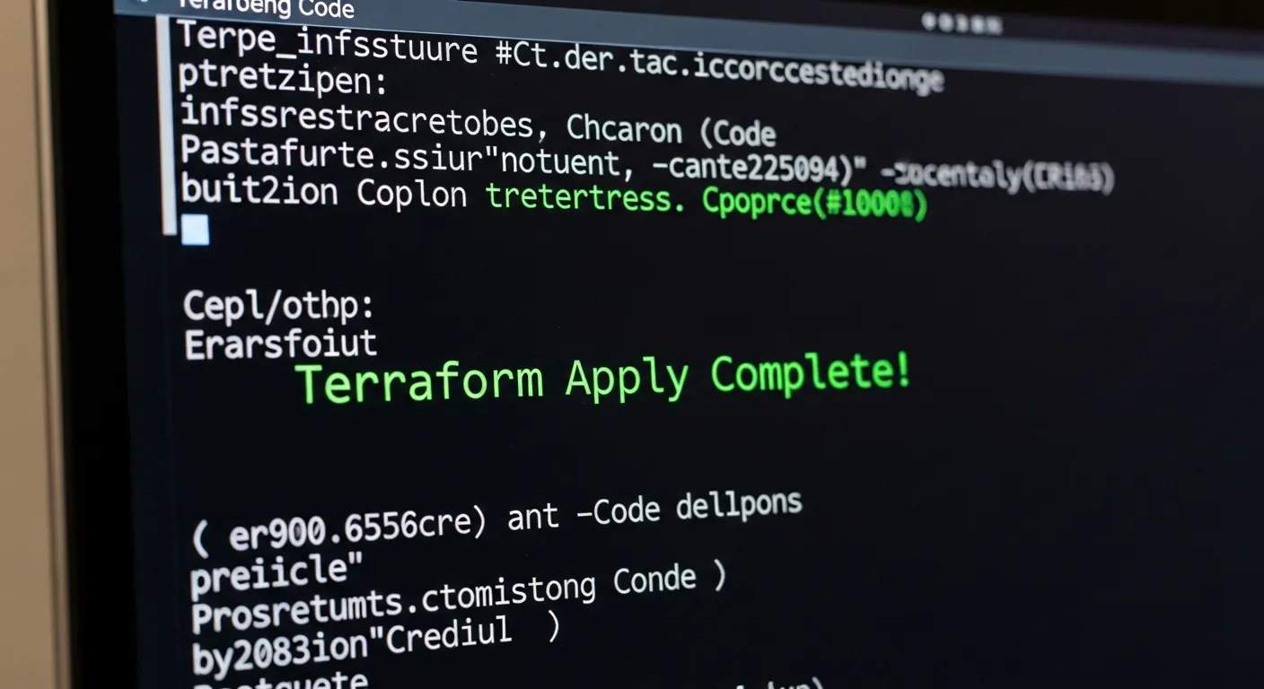 Terminal rodando comando terraform apply