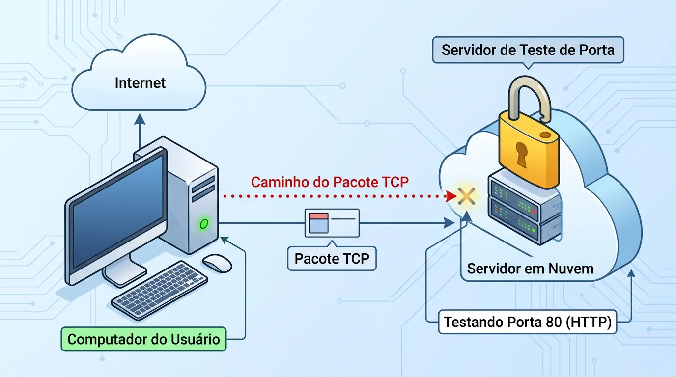 Diagrama de teste de porta TCP