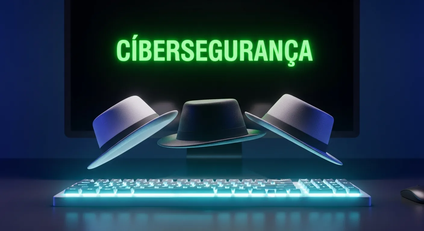 Três chapéus representando os tipos de hacker