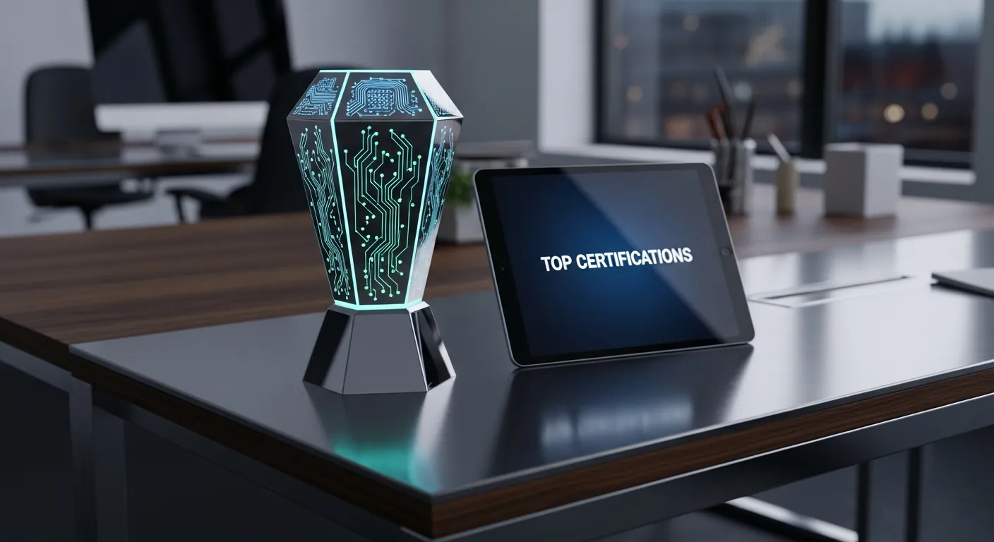 Troféu representando as melhores certificações de TI