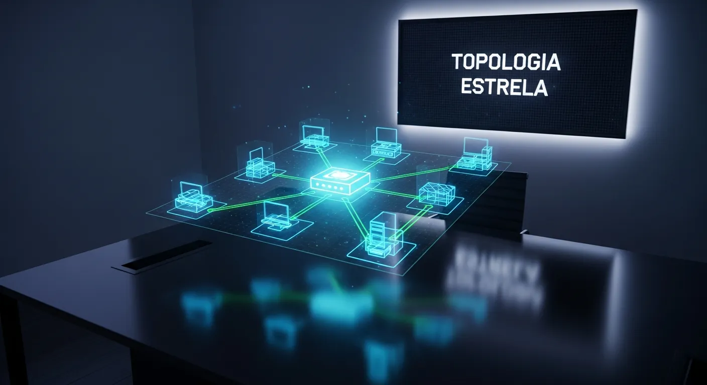 Representacao visual da topologia estrela com switch central