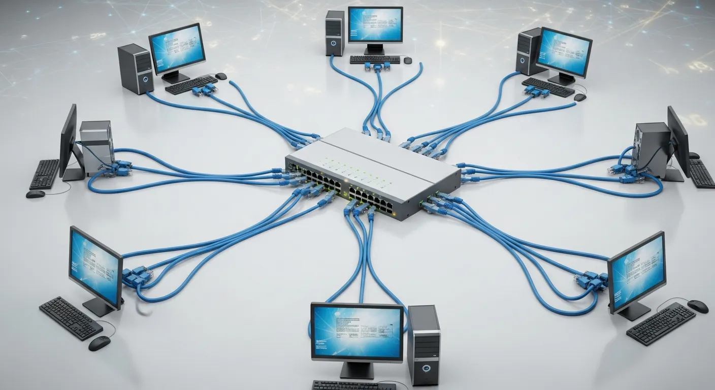 Topologia de rede em estrela LAN