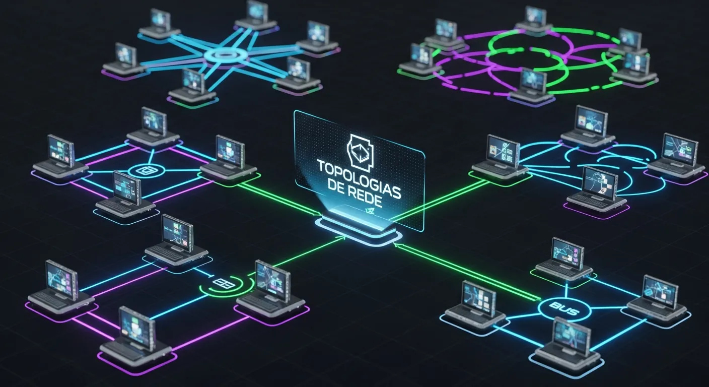 Diagrama de topologias de rede em painel holografico