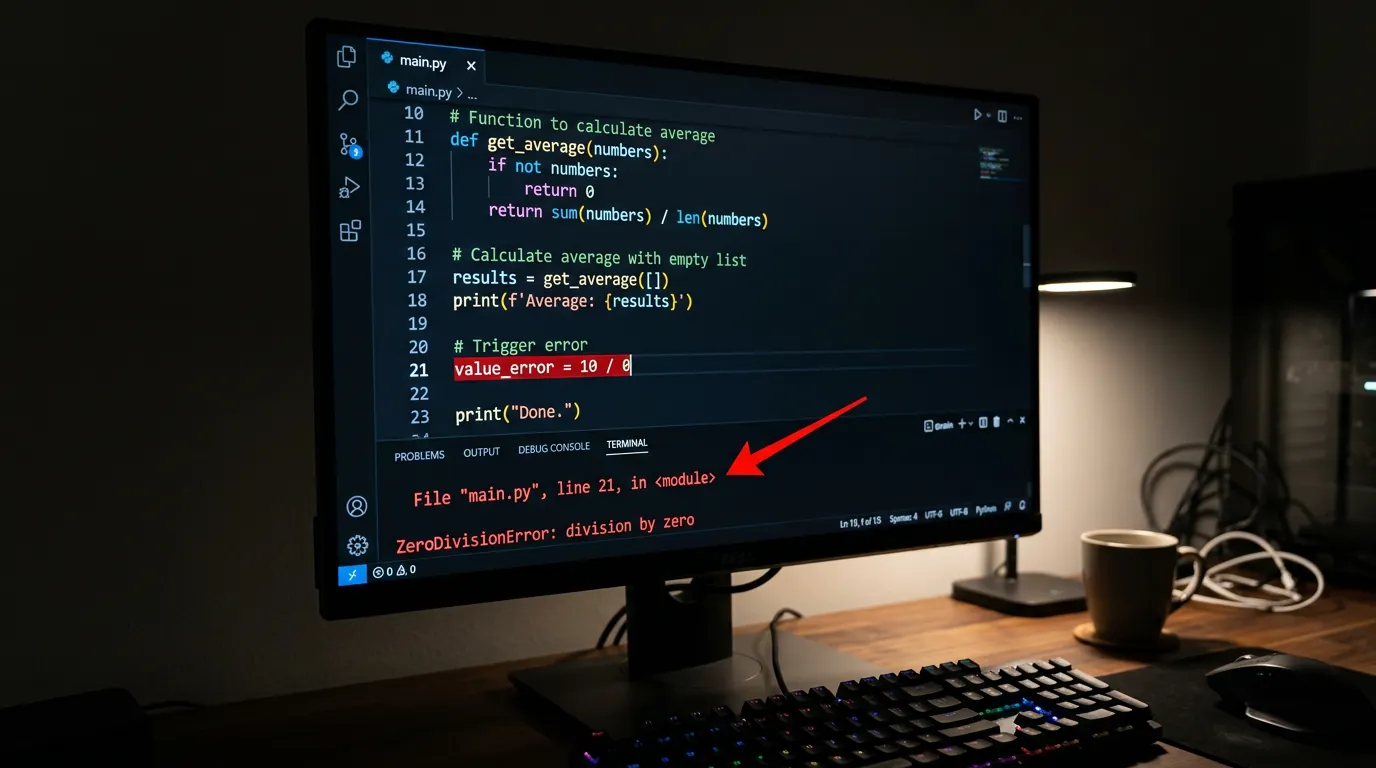 Traceback de erro no terminal Python