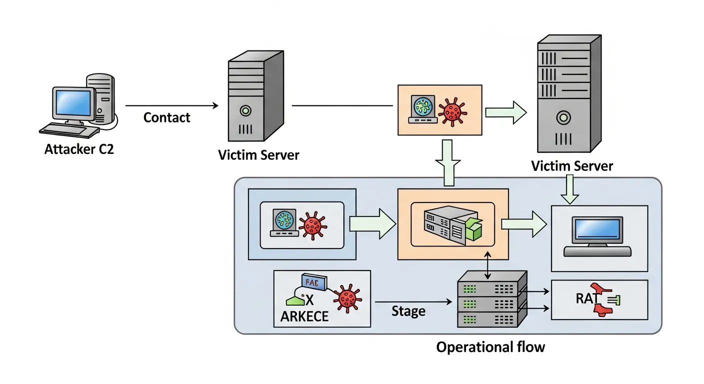 Alt Text: Arquitetura de um trojan de acesso remoto