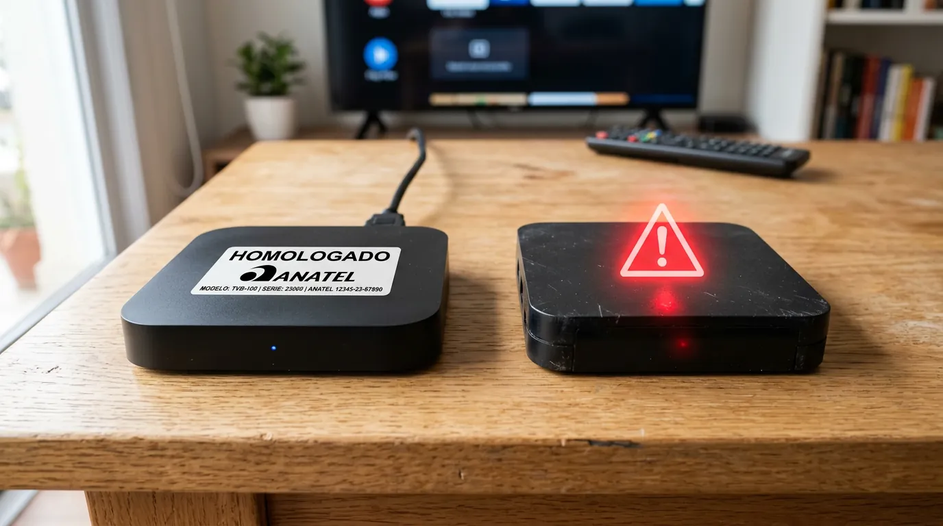 Comparação entre TV Box homologada pela Anatel e aparelho pirata