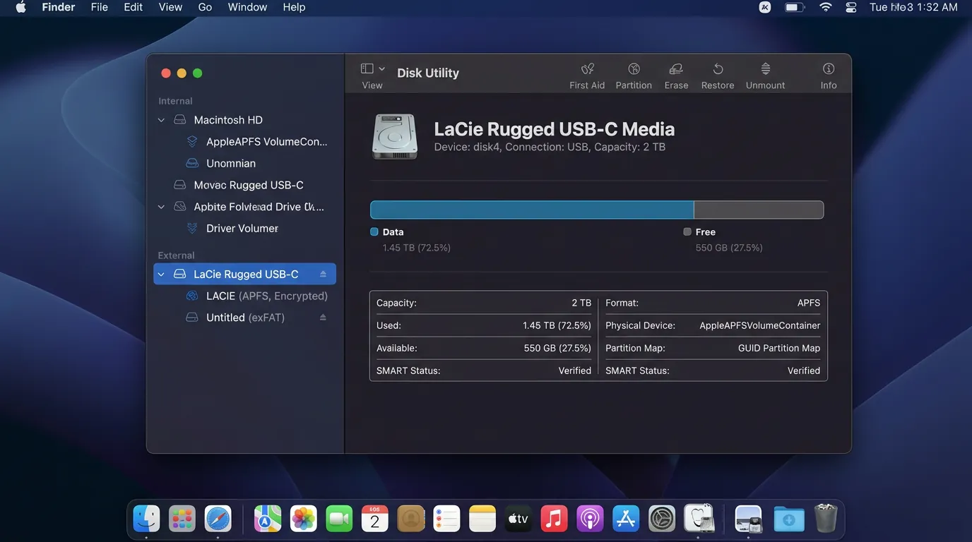 Utilitário de Disco no Mac