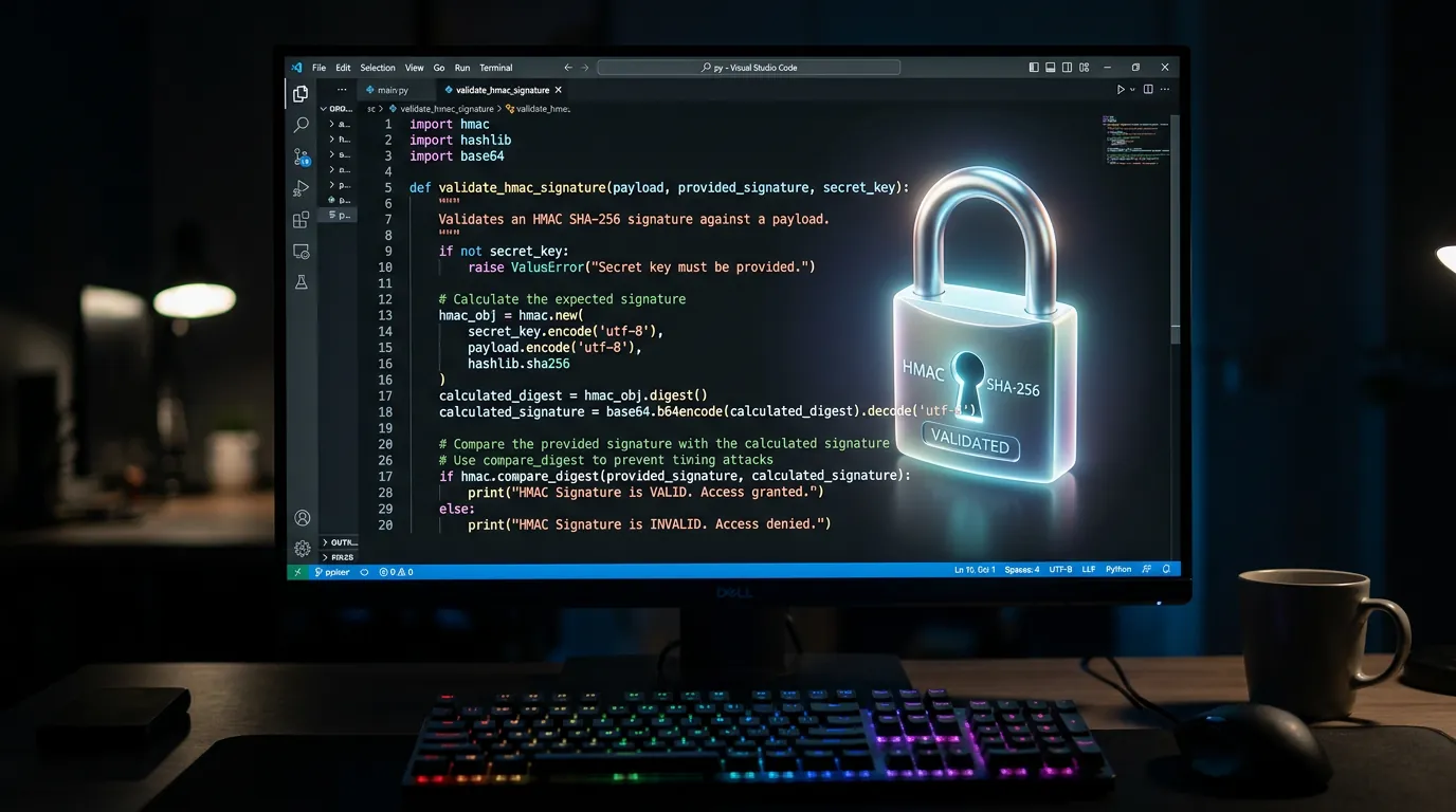 Código de validação de segurança HMAC para Webhooks