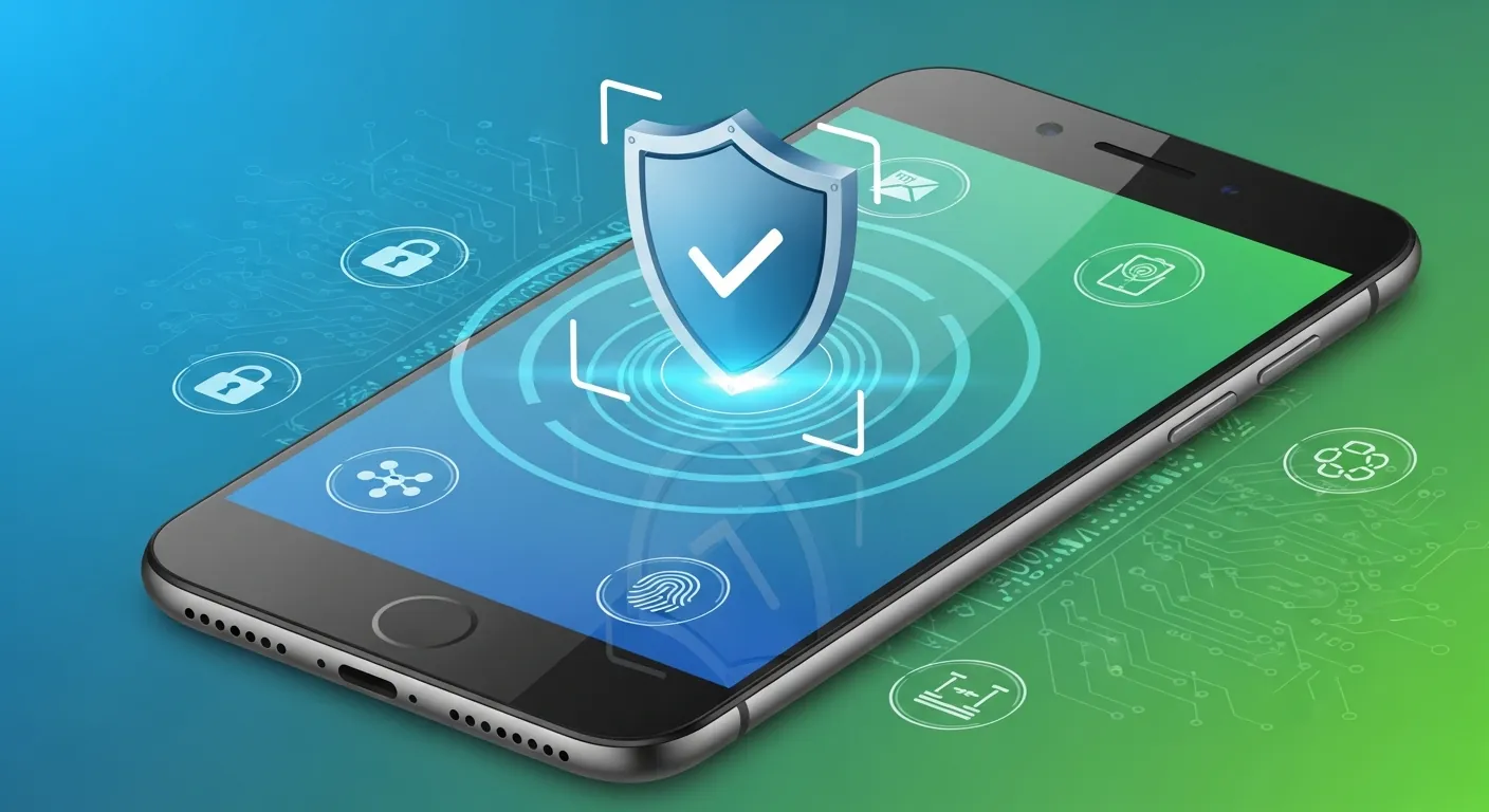 Alt Text: Verificação de segurança em smartphone contra spyware