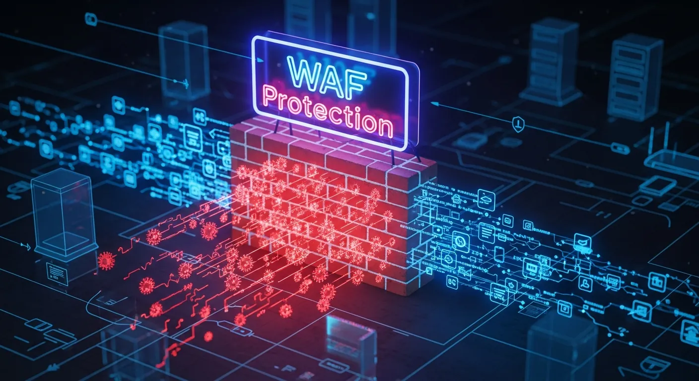 WAF bloqueando ataques maliciosos na web