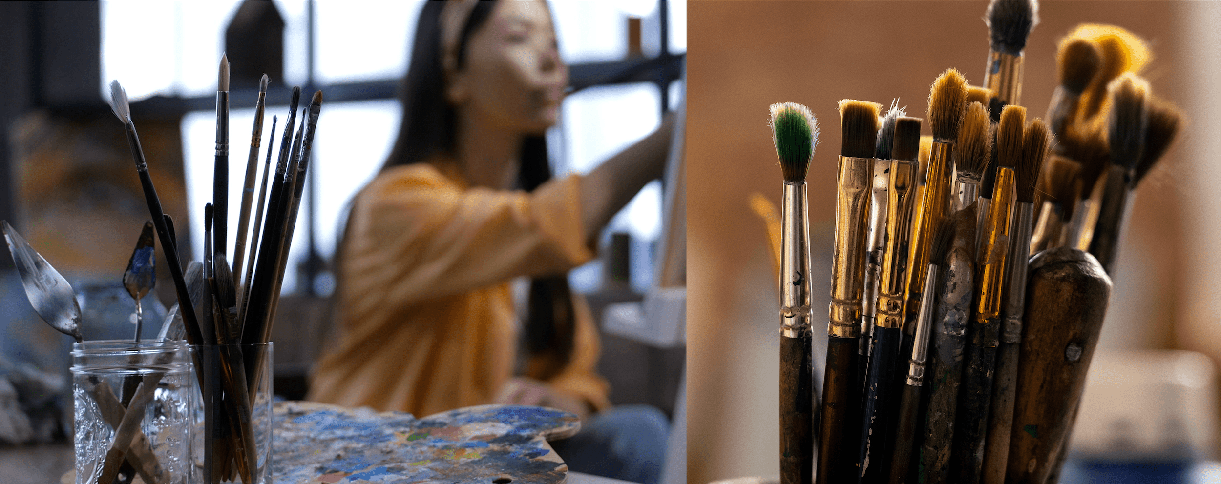 Artists creating diverse artwork