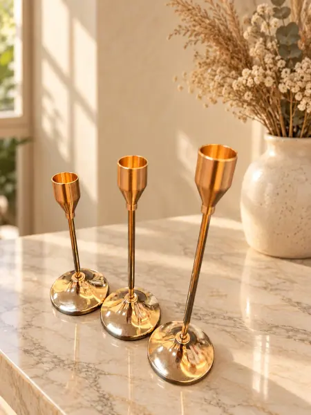 3 in 1 Gold Candle Holder