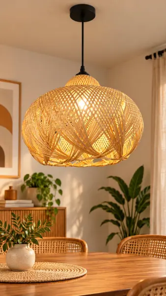 Woven Rattan Pendant Ceiling Light
