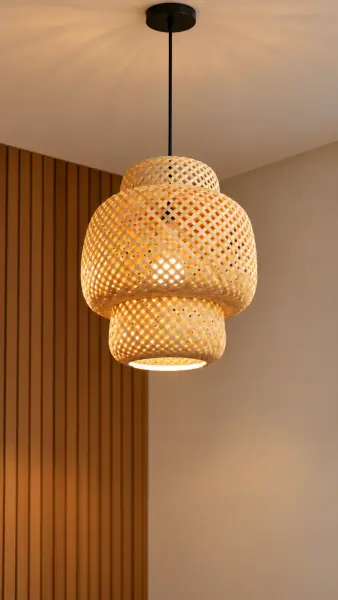 Woven Rattan Pendant Light