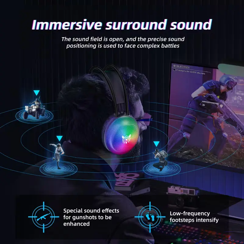 Onikuma X29 Wired RGB Gaming Headset headsets-audio view 4