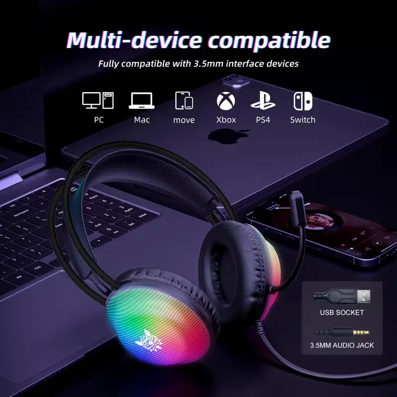 Onikuma X29 Wired RGB Gaming Headset headsets-audio view 5