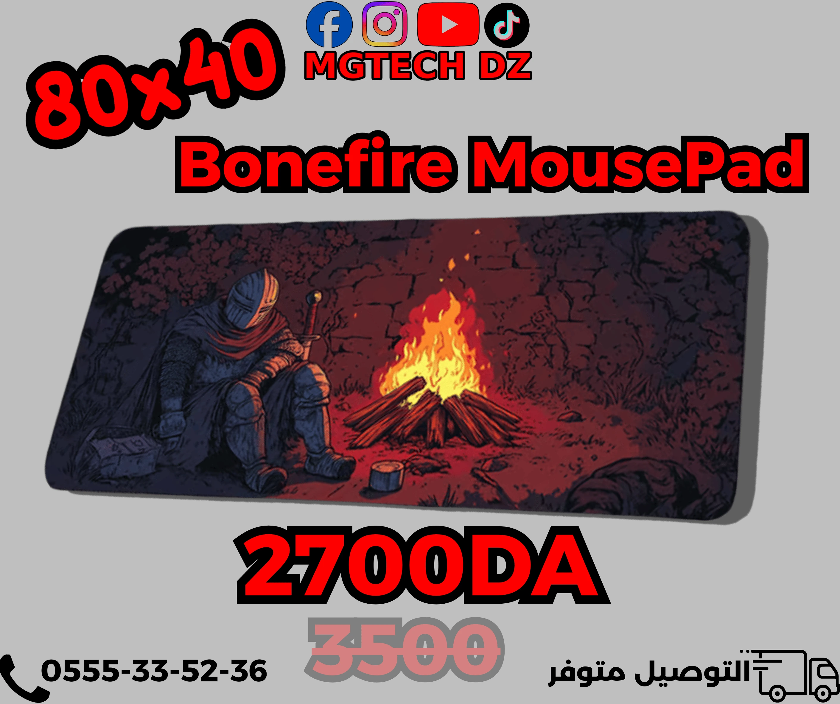 Bonfire Gaming Mouse Pad 80×40 cm Washable  Mousepad mousepads