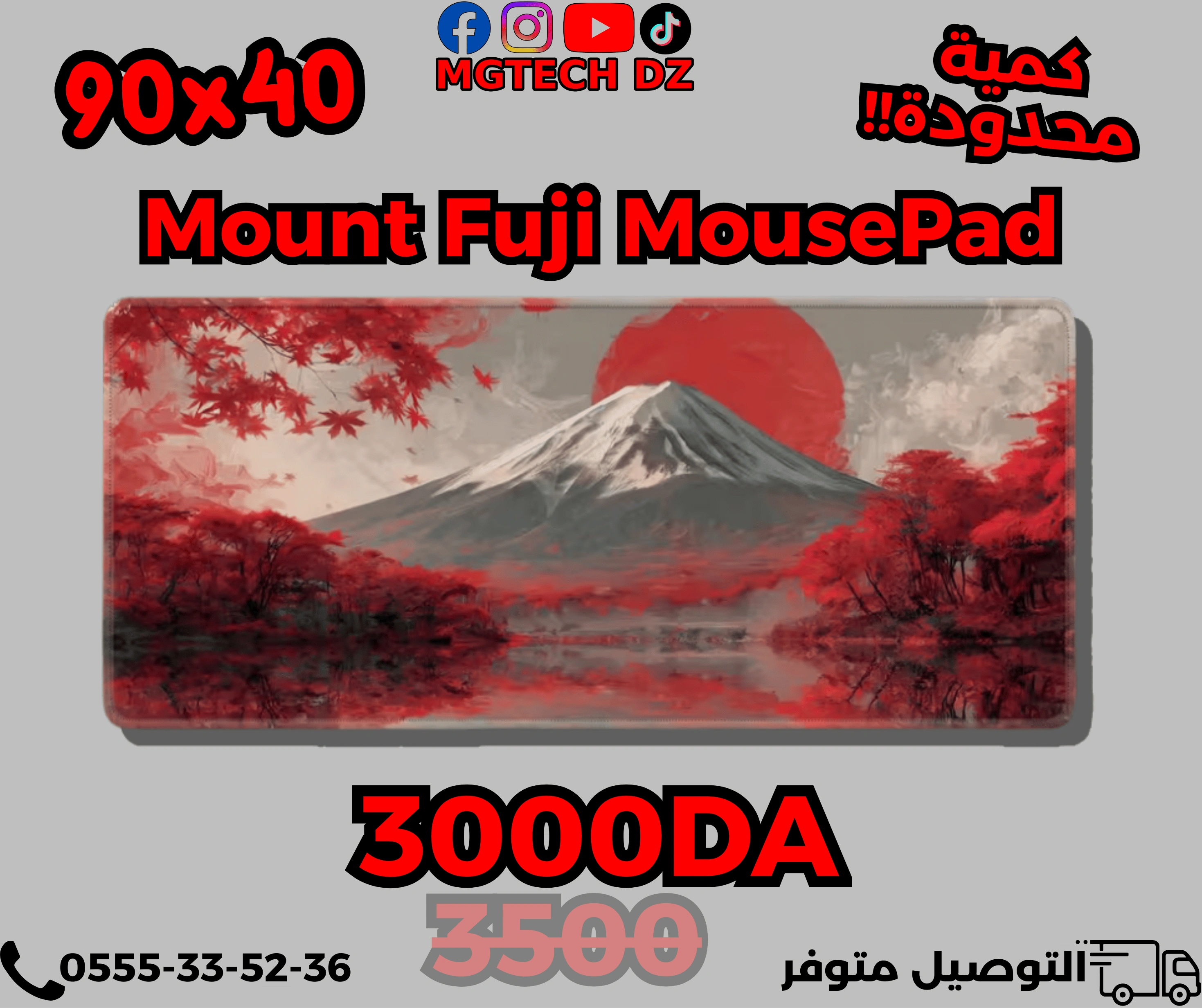 Mount Fuji Gaming Mouse Pad 90×40 cm Washable Polyester mousepads