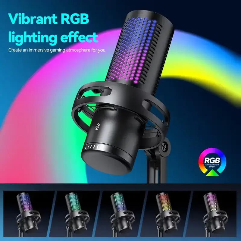 Yanmai GM7 USB Gaming Microphone RGB Cardioid for PC & Console headsets-audio view 5