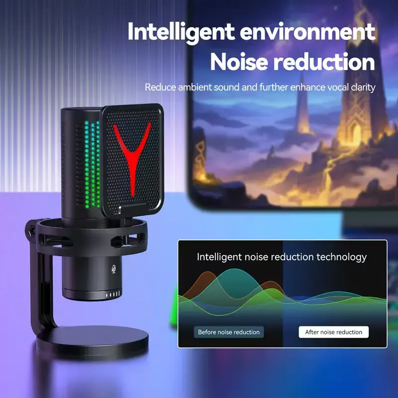 Yanmai GM7 USB Gaming Microphone RGB Cardioid for PC & Console headsets-audio view 6