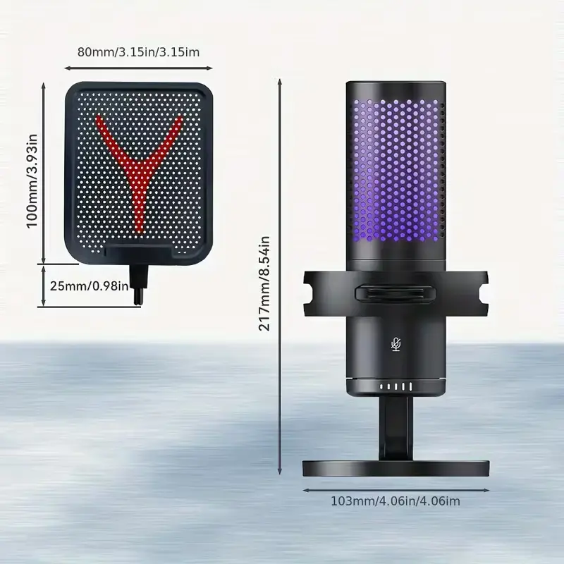 Yanmai GM7 USB Gaming Microphone RGB Cardioid for PC & Console headsets-audio view 8