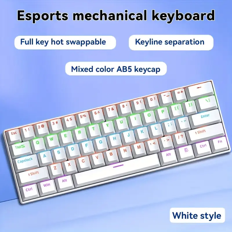 WEIYU Mechanical Keyboard 60% RGB Blue Switch Compact Gaming Keyboard mechanical-keyboards view 5