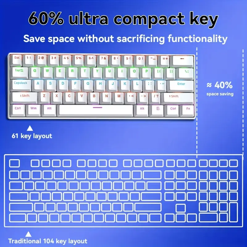 WEIYU Mechanical Keyboard 60% RGB Blue Switch Compact Gaming Keyboard mechanical-keyboards view 4