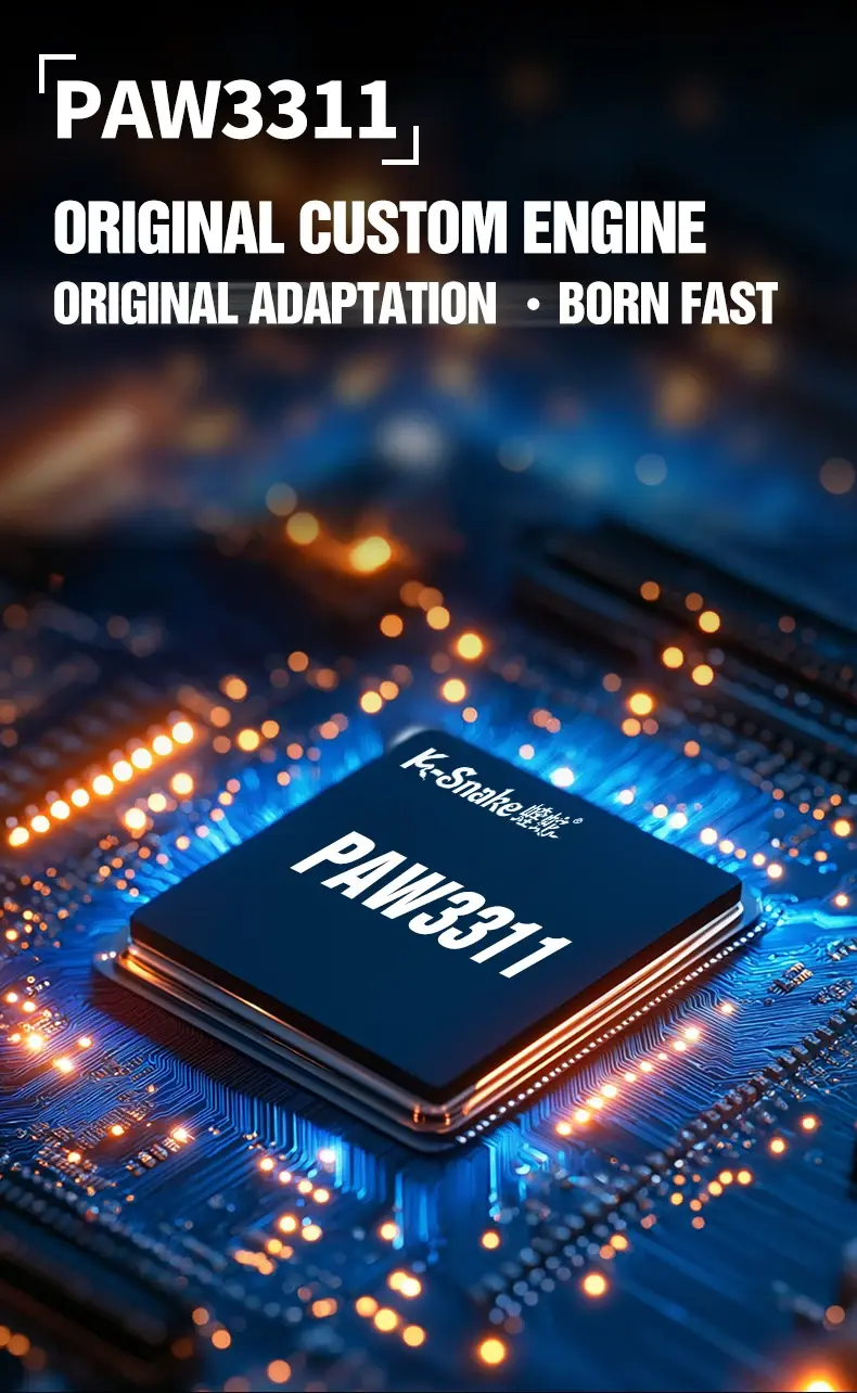 K-Snake X11 Wireless Gaming Mouse with RGB Magnetic Charging Dock - PAW3311 Sensor, 12000 DPI, Tri-Mode Connectivity mouse-gaming view 6