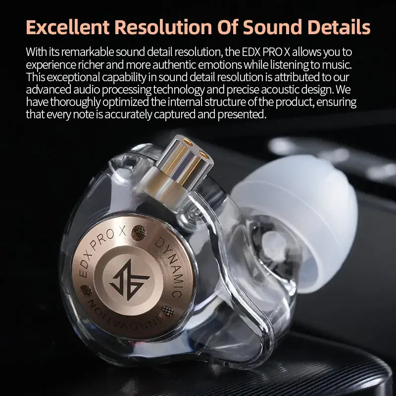 KZ EDX Pro Earphones with Microphone – 10mm Dynamic Driver, Deep Bass & Clear Sound headsets-audio view 6