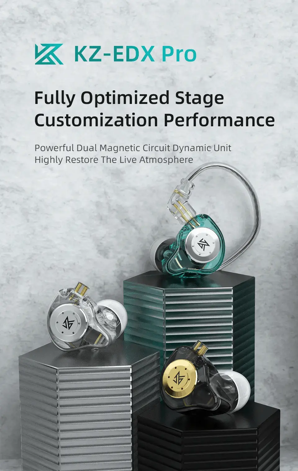 KZ EDX Pro Earphones with Microphone – 10mm Dynamic Driver, Deep Bass & Clear Sound headsets-audio view 5