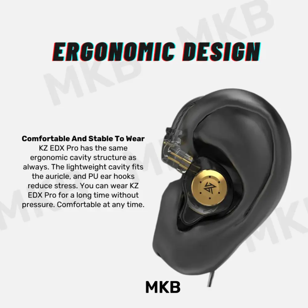 KZ EDX Pro Earphones with Microphone – 10mm Dynamic Driver, Deep Bass & Clear Sound headsets-audio view 4