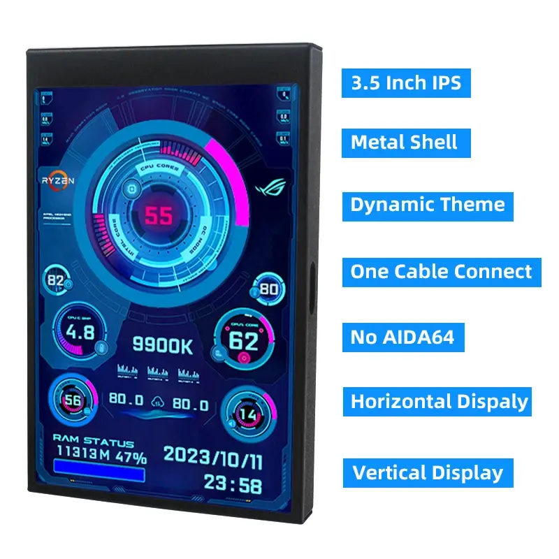 TURZX 3.5 Inch IPS USB Display PC Hardware Monitoring Screen setup-accessories view 5