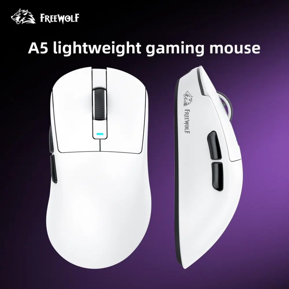 FREEWOLF A5 Wireless Gaming Mouse PAW3311 24000 DPI RGB Tri-Mode Connection mouse-gaming view 4