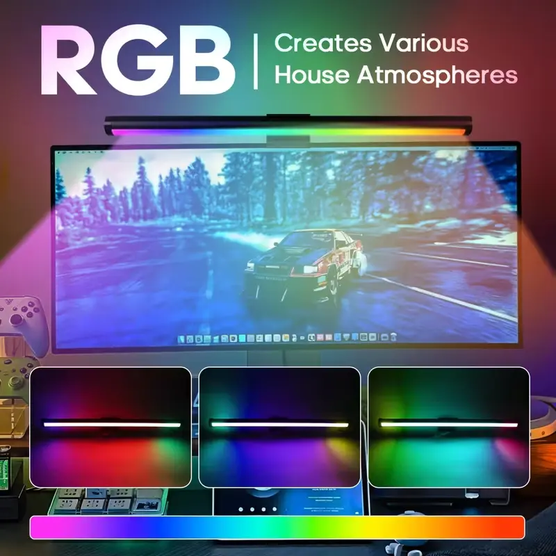 RGB Monitor Light with Adjustable Brightness and USB Power setup-accessories view 2