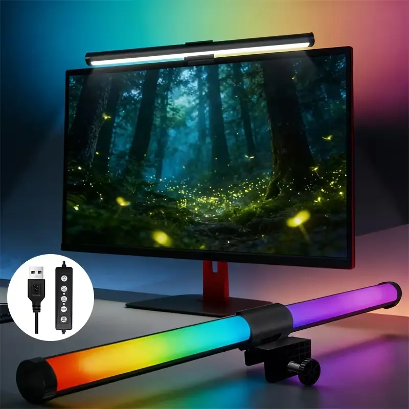 RGB Monitor Light with Adjustable Brightness and USB Power setup-accessories view 5