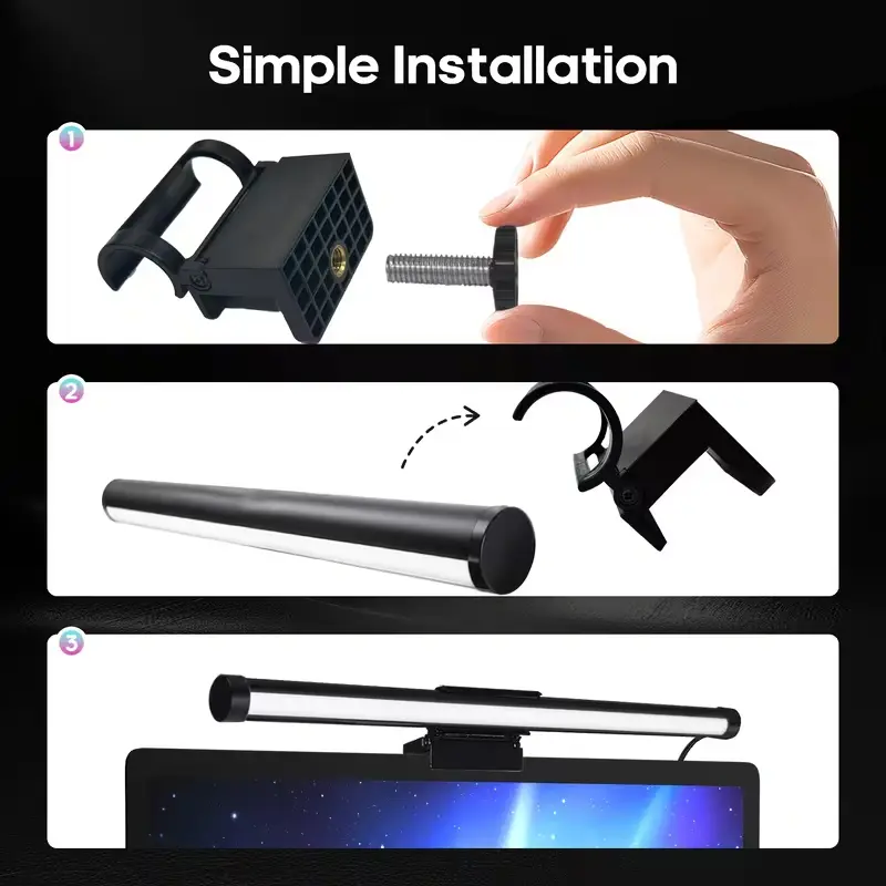 RGB Monitor Light with Adjustable Brightness and USB Power setup-accessories view 8