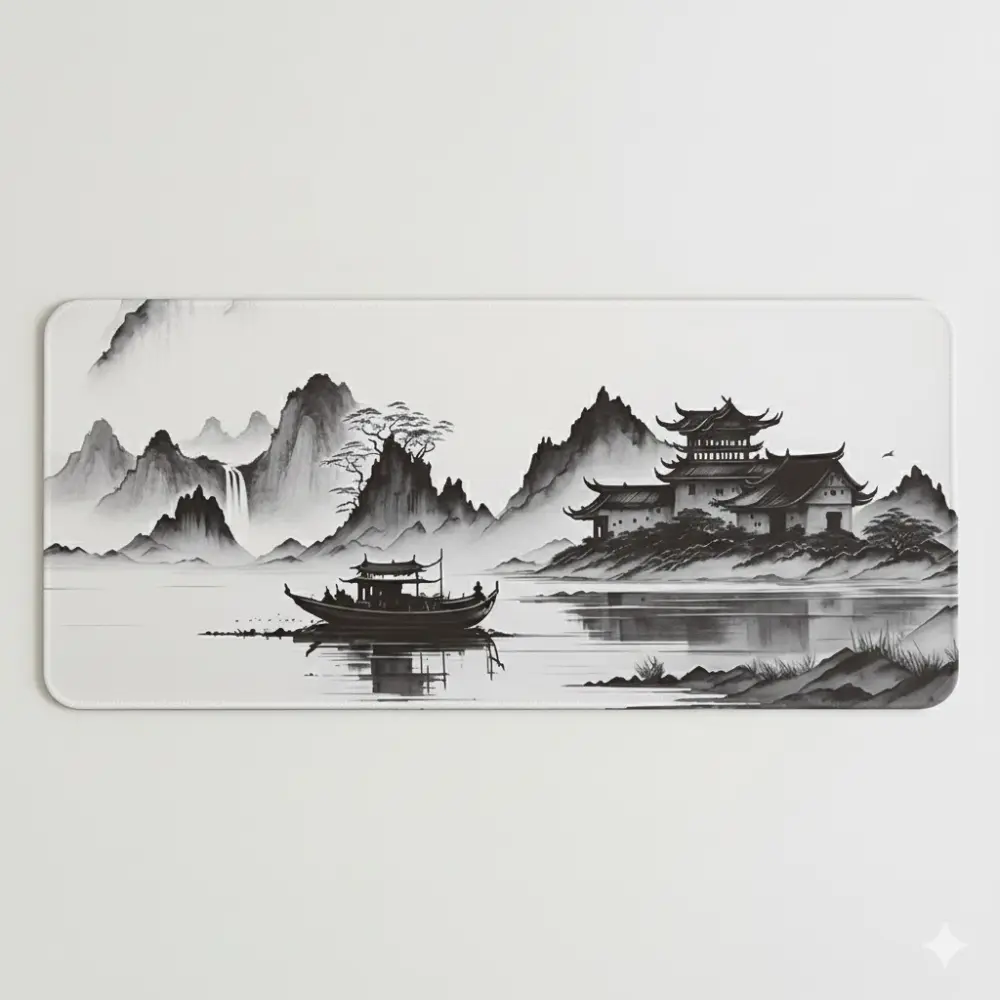 Nature Boat XXL Gaming Mouse Pad 80x30cm – Extended Desk Mat with Smooth Washable Polyester Surface mousepads view 2