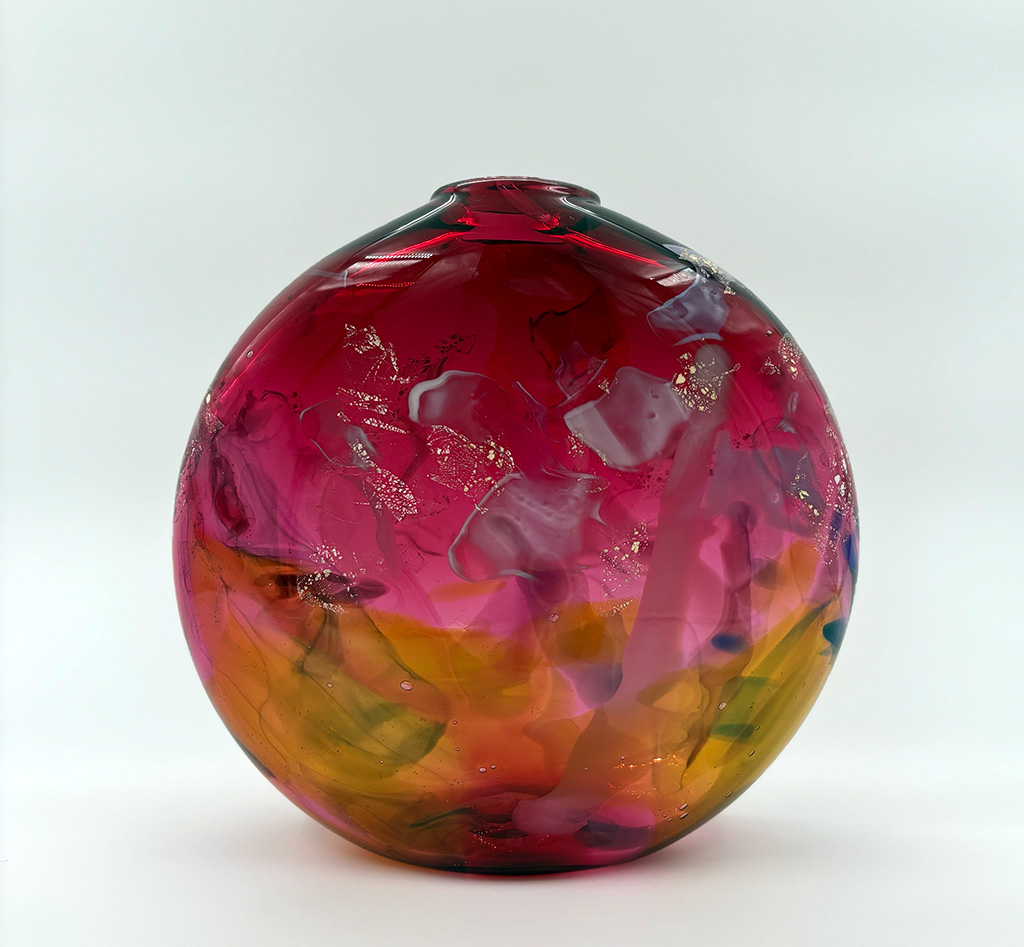 Glass-FlatVase-GoldRubywYellow