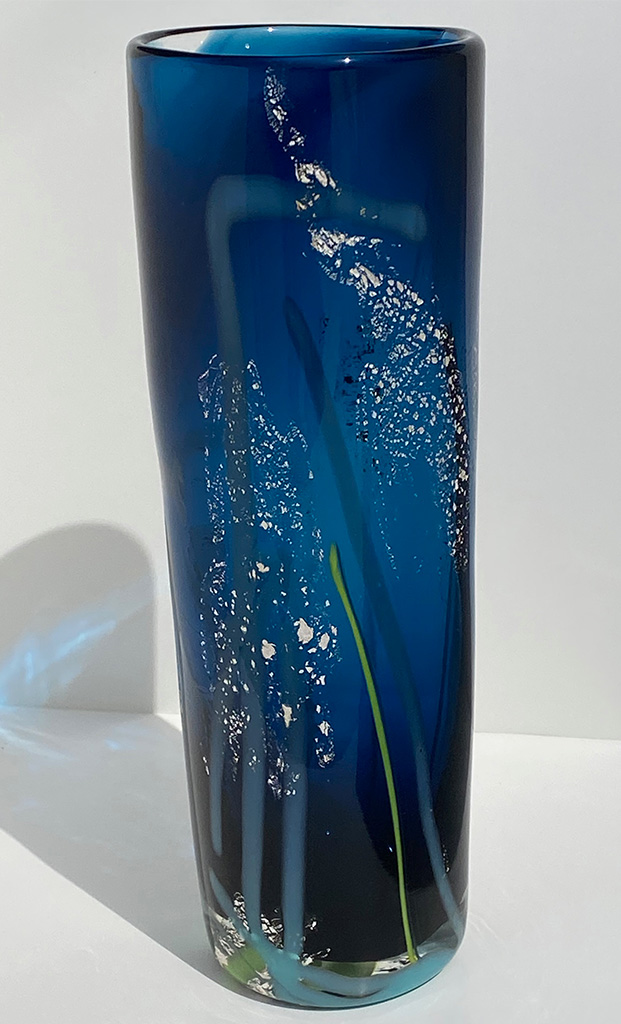 Glass-Vase-BlueSilver