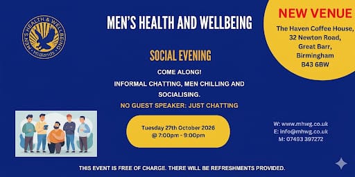 # Men’s Health & Wellbeing Midlands – Social Evening
