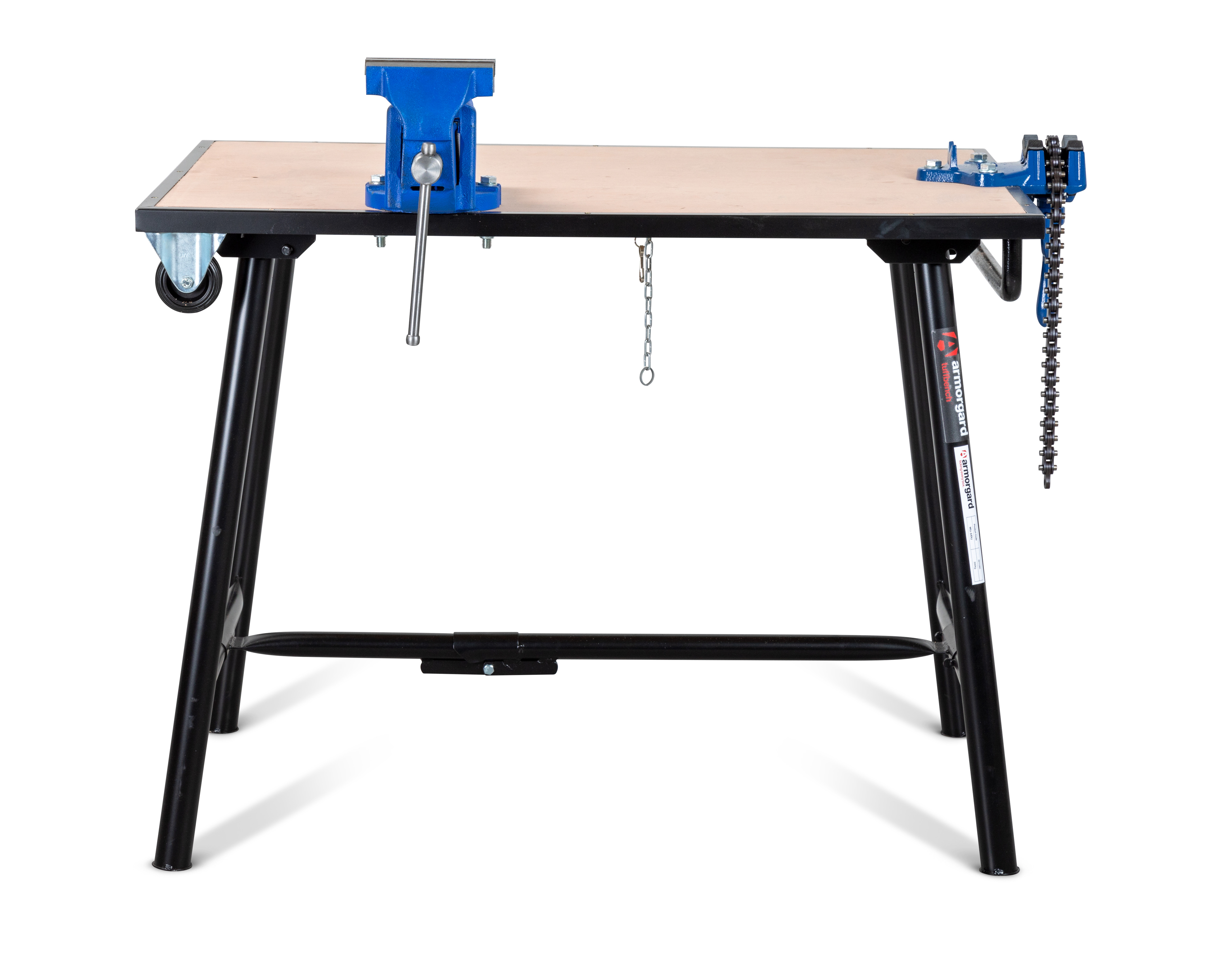 Heavy-Duty Mobile Workbench And Vices 4x2x3