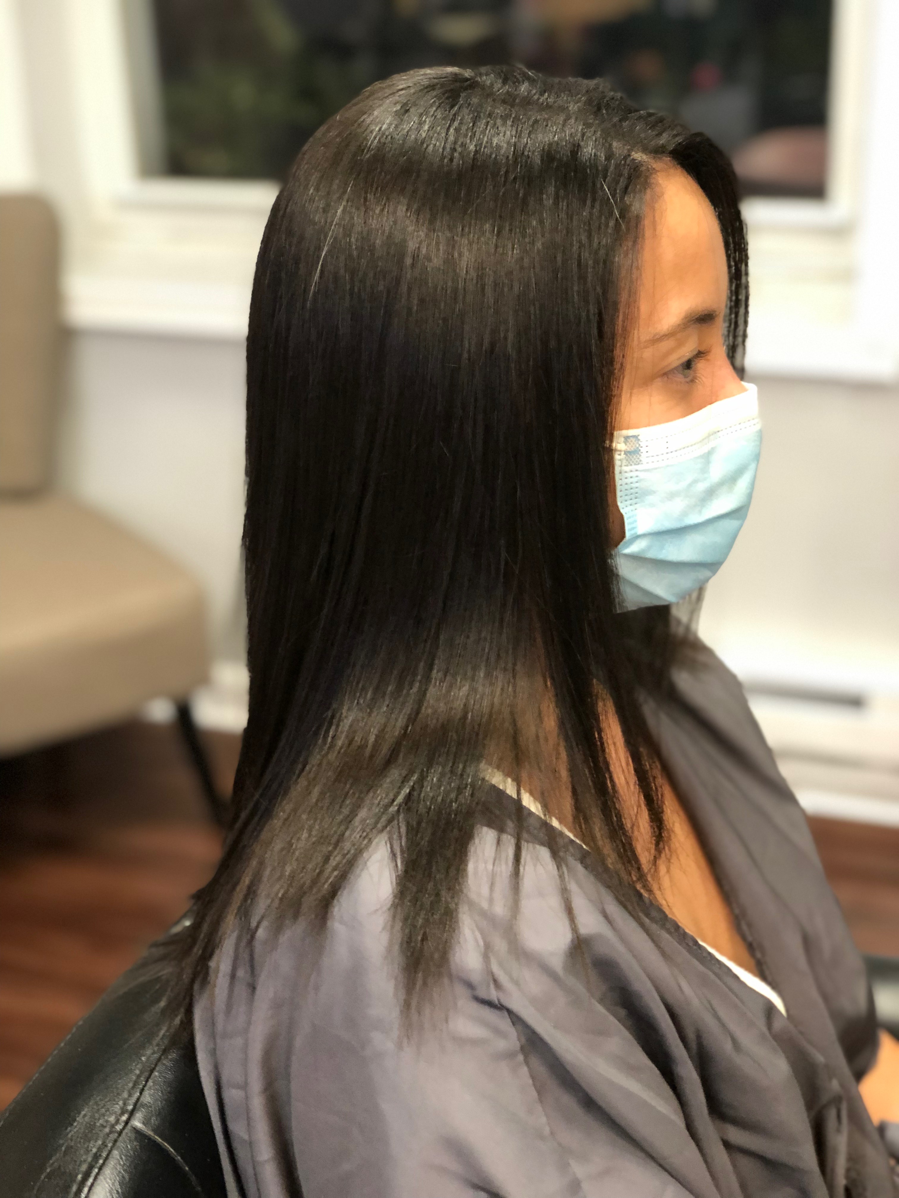 Keratin smoothing finished result