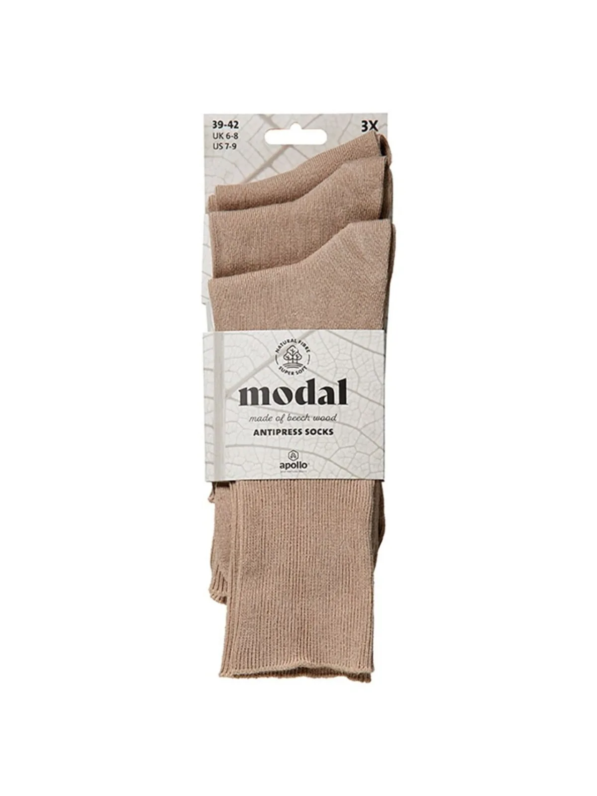 Apollo unisex modal antipress sok (3-pack) afbeelding 2
