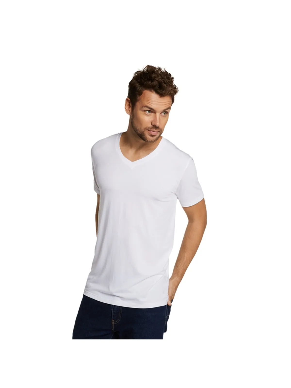 Bamboo Basics heren t-shirt Velo V-hals (2-pack) afbeelding 2